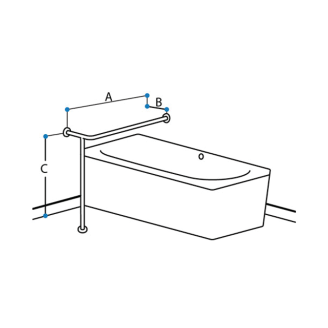 B4 – BATH GRABRAILS – Single Rail with Floor Support Location Photo