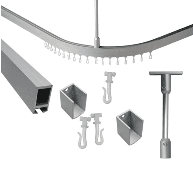 EGC4 – CUSTOM SHOWER CURTAIN TRACKS – Spa Bath & U-Shaped Location Photo
