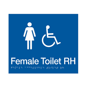 BS.FACTR – BRAILLE SIGNAGE – Female Accessible Toilet RH Location Photo