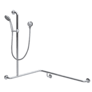KIT4 – GRABRAIL & HANDSHOWER KITS – Corner Shower Grabrail with Vertical Location Photo