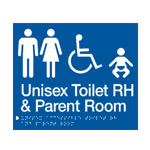 BS.UACTBR – BRAILLE SIGNAGE – Unisex Accessible Parent Room RH Location Photo